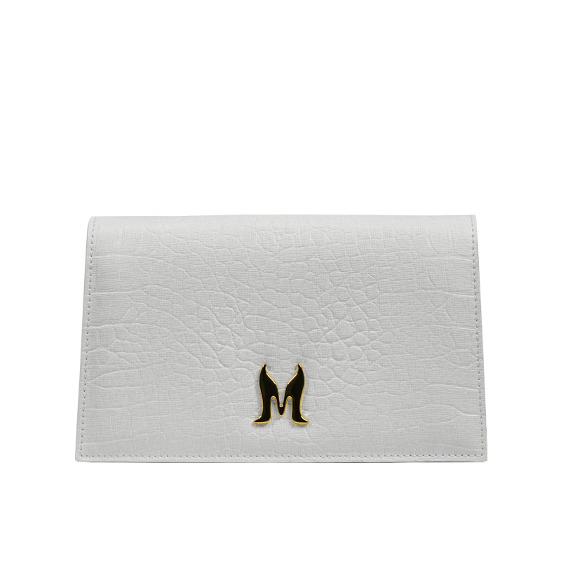 Damen Schultertasche 029g Kroko Weiß