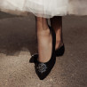 Damen Ballerinas 1313 schwarz Velours