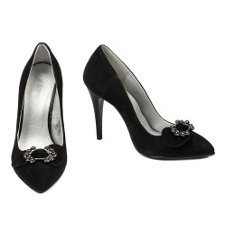 Elegante Damenschuhe 1279 schwarz Antilope