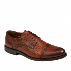 Elegante Herrenschuhe 880 in kombinierter Cognacfarbe
