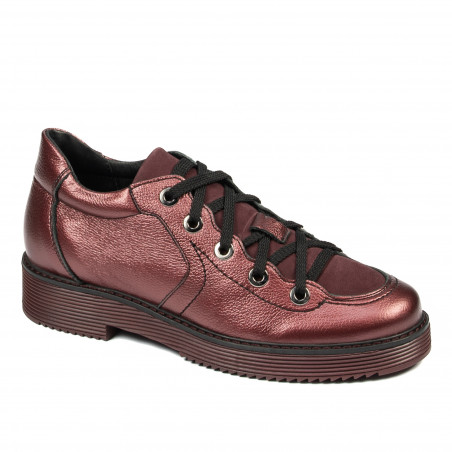 Damen Freizeitschuhe 6026 Bordeaux Perlmutt kombiniert