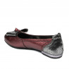 Damen Ballerinas 6014 Bordeaux Perlmutt kombiniert