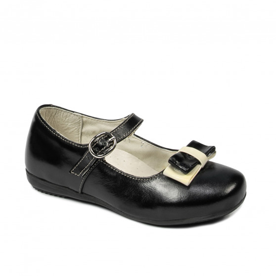 Kleinkinderschuhe 51c Lack schwarz+beige Kleinkinderschuhe 51c Lack schwarz+beige