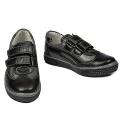 Kleinkinderschuhe 16c schwarz+grau