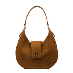 Damentasche Schultertasche 036g Wildleder braun