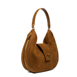 Damentasche Schultertasche 036g Wildleder braun