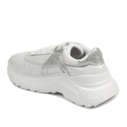 Damen-Sportschuhe 6015 in perlmuttweiß kombiniert