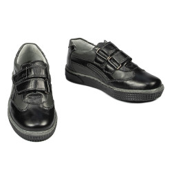 Kleinkinderschuhe 16-2c schwarz+grau