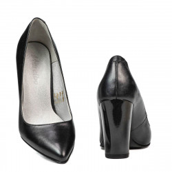 Elegante Damenschuhe 1261 Anthrazit Perlmutt