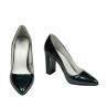 Damen elegante Schuhe 1261 Lack Türkis Perlglanz