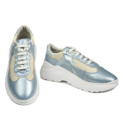 Damen Sportschuhe 6015 blau perlmutt kombiniert