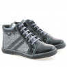 Kinderstiefel 3213 Lack Schwarz+Grau