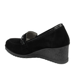 Damen Freizeitschuhe 6011 schwarzes Nubukleder