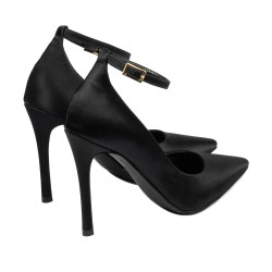 Elegante Damenschuhe 1311 schwarzer Satin