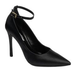 Elegante Damenschuhe 1311 schwarzer Satin