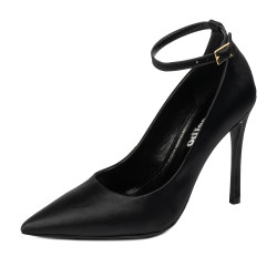 Elegante Damenschuhe 1311 schwarzer Satin