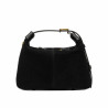Damentasche Handtasche 037g Wildleder Schwarz