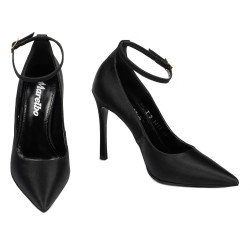 Elegante Damenschuhe 1311 schwarzer Satin