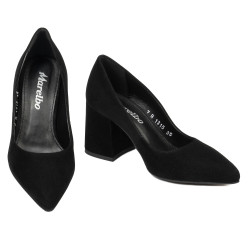 Damen elegante Schuhe 1315 schwarz Velour