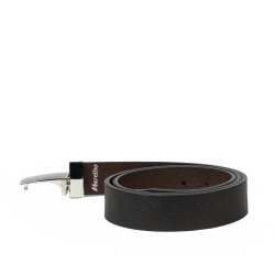 Herrengürtel 62b zweifarbig schwarz Kaviar+braun Kaviar