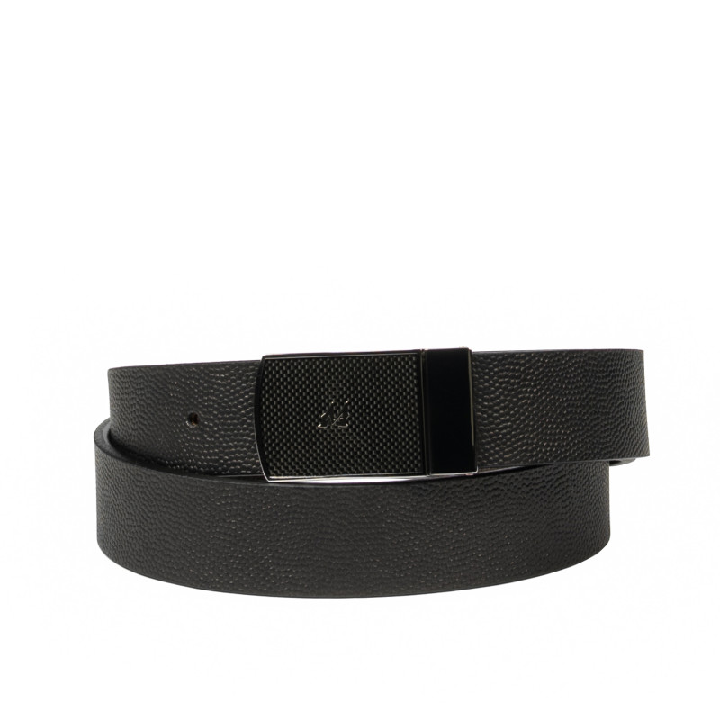 Herrengürtel 62b zweifarbig schwarz Kaviar+braun Kaviar