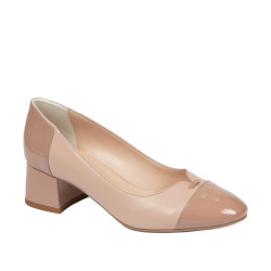 Elegante Damenschuhe 1332 Lack Nude kombiniert