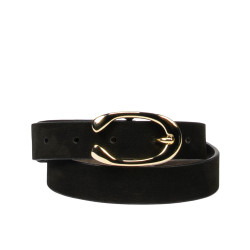 Damen Gürtel 35m schwarzes Veloursleder