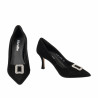Elegante Damenschuhe 1318 Schwarz Veloursleder