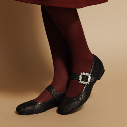 Damen Ballerinas 1314 schwarz geprägt lifestyle