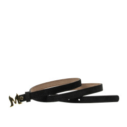 Damen Gürtel 42cm schwarz Velours