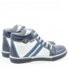 Kinderstiefel 3213 Lack Indigo+Weiß