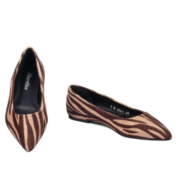 Damen-Ballerinas 1341 Zebra Camel