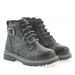 Kleinkinderstiefel 21c schwarz+grau
