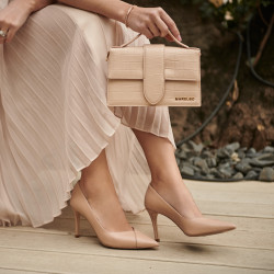 Elegante Damenschuhe 1325 Croco Beige lifestyle
