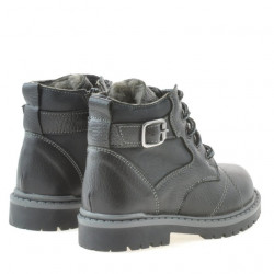 Kleinkinderstiefel 21c schwarz+grau