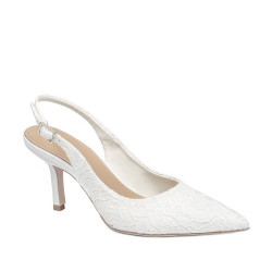 Damensandalen 1353 weißer Satin