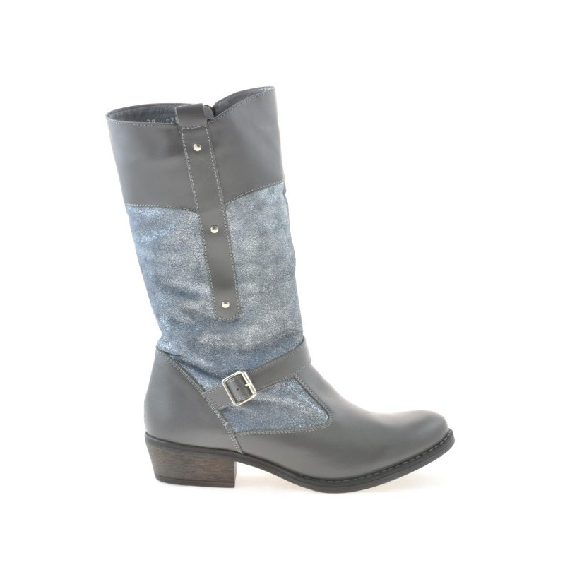 Damenstiefel 225 grau kombiniert