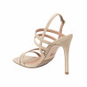 Damen-Sandalen 1345 Beige Veloursleder