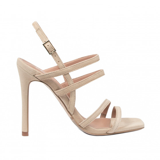 Damen-Sandalen 1345 Beige Veloursleder Damen-Sandalen 1345 Beige Veloursleder