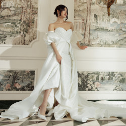 Damensandalen 1352 weißer Satin lifestyle