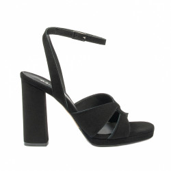 Damensandalen 1347 schwarz Velours