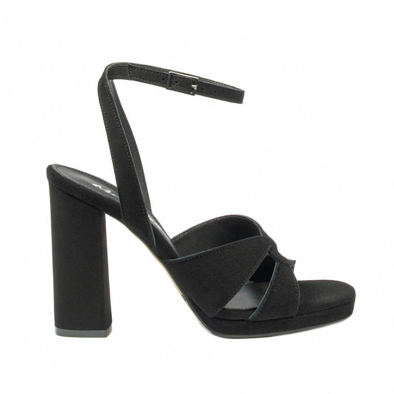 Damensandalen 1347 schwarz Velours