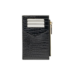 Kartenetui 209g Kroko Lack Schwarz