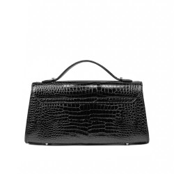 Damentasche Schultertasche 041g 01 Krokolack Schwarz