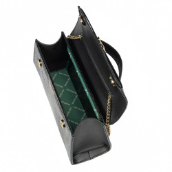 Damentasche zum Umhängen 041g Croco Lack Schwarz