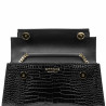 Damentasche zum Umhängen 041g Croco Lack Schwarz