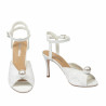 Damensandalen 1351 weißer Satin