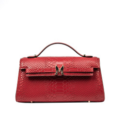 Schultertasche für Damen 041g in Rot Kroko