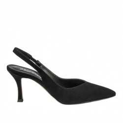 Damen Sandalen 1343 schwarz Velours