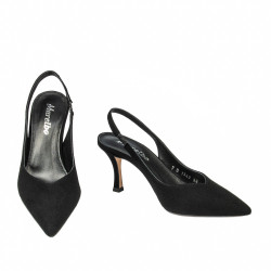 Damen Sandalen 1343 schwarz Velours